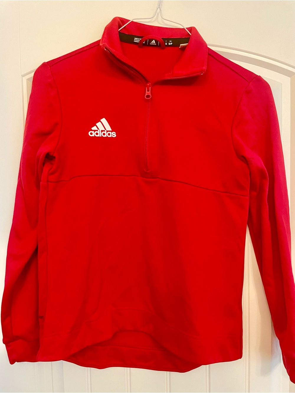Adidas Men’s Red Quarter-Zip Track Pullover, Size S